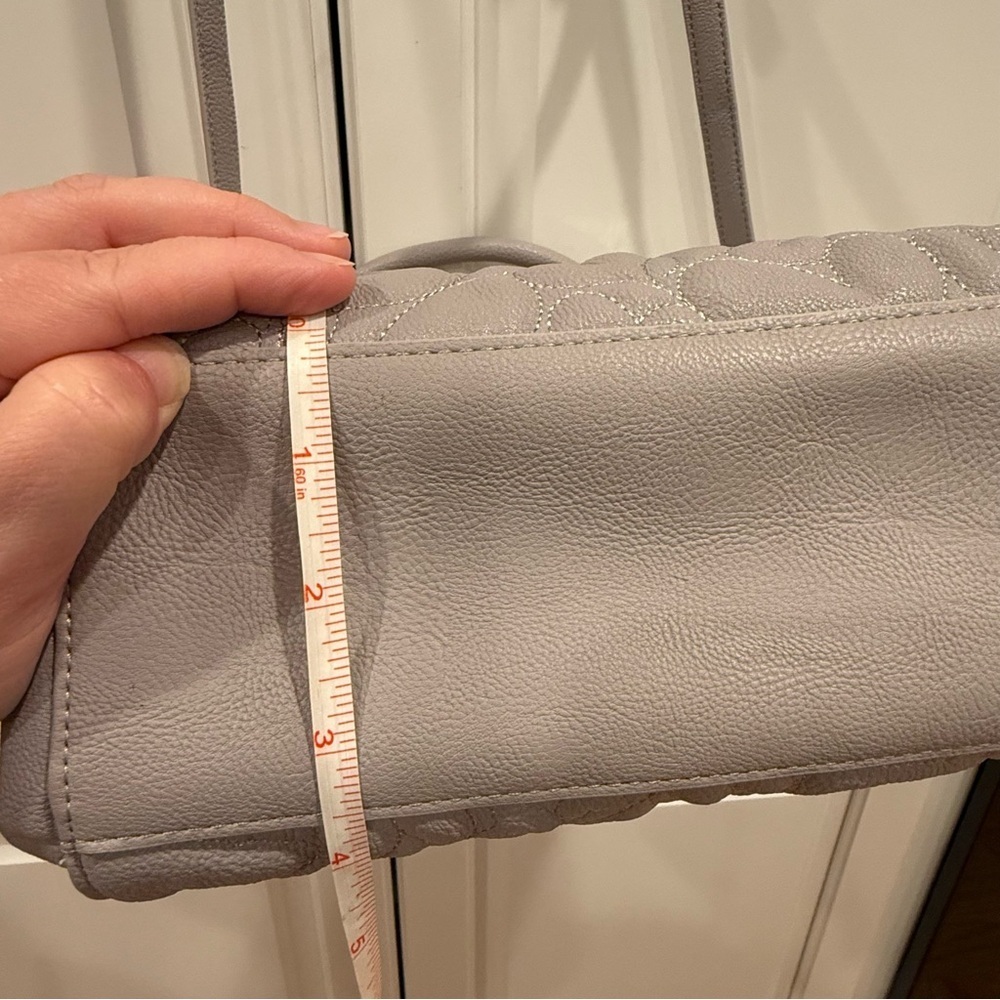 Betsey Johnson Gray Quilted Satchel with Detachable Strap - Picture 14 of 14